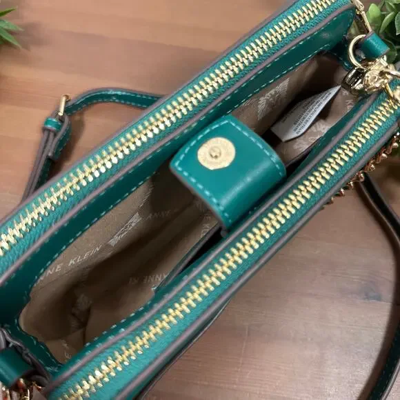 Anne Klein Quilted Double Zip Crossbody Bag - Picture 7 of 10